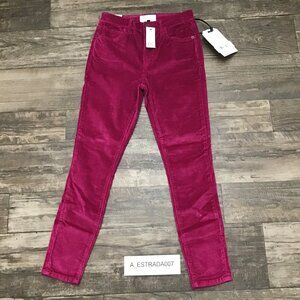 CURRENT/ELLIOT Burgundy Corduroy Skinny Jeans Pants Stiletto Red Size 27 NWT